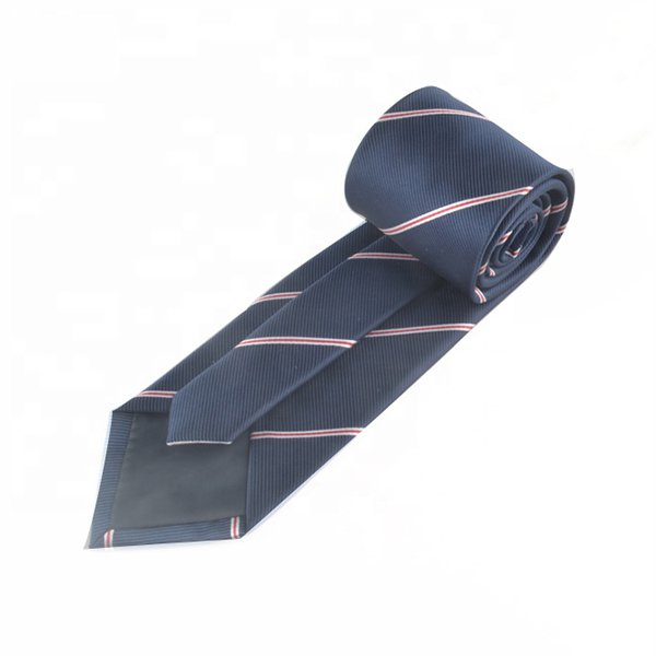 斜條紋丈青色寬版領帶-滌綸材質_2